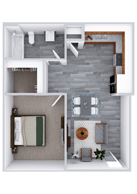 One Bedroom One Bathroom Large Floorplans at Williams Gateway Apartments
